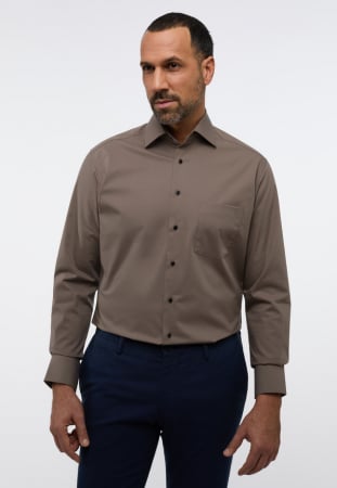 Imbracaminte Barbati - Camasa maro, modern fit, pentru barbati, 100% bumbac, maneca lunga, model 1300/34 X149 Eterna