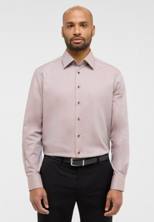 Modern Fit - Camasa bej, modern fit, pentru barbati, 100% bumbac, maneca lunga, model  2132/25 X171 Eterna