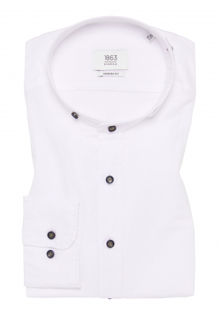 Camasa in alb, guler stei, modern fit, pentru barbati, 59% bumbac 41% in, maneca lunga, model 2355/00 XS7S Eterna [6]