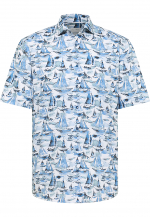 Modern Fit - Camasa blue, modern fit, pentru barbati, 100% bumbac, maneca scurta, model  2626/14 C17V Eterna