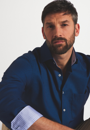 Camasa albastra, modern fit, pentru barbati, 100% bumbac, maneca lunga, model 3270/18 X15K Eterna [1]