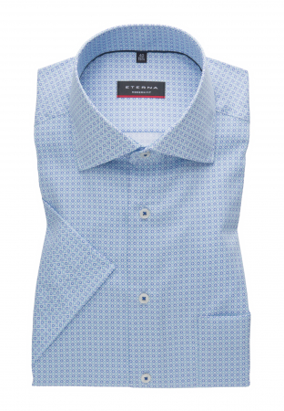 Modern Fit - Camasa blue, modern fit, pentru barbati, 100% bumbac, maneca scurta, model 3424/41 C19K Eterna