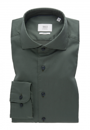 Imbracaminte Barbati - Camasa verde, slim fit, pentru barbati, 100% bumbac, maneca lunga, model  3830/48 FS82 Eterna 40
