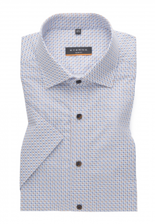 Slim Fit - Camasa blue, slim fit, pentru barbati, 100% bumbac, maneca scurta, model 3907/12 G170 Eterna