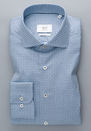 Camasa blue, slim fit, pentru barbati, 100% bumbac, maneca lunga, model 3968/18 F682 Eterna 40 [5]