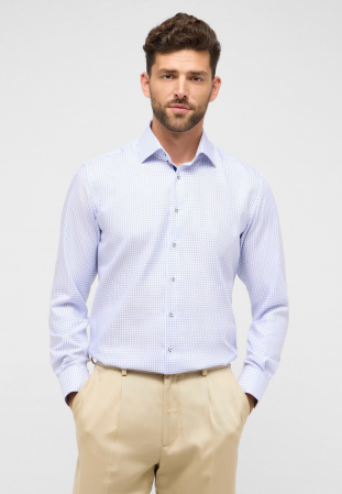 Modern Fit - Camasa carouri, modern fit, pentru barbati, 100% bumbac, maneca lunga, model 4189/93 X18K Eterna
