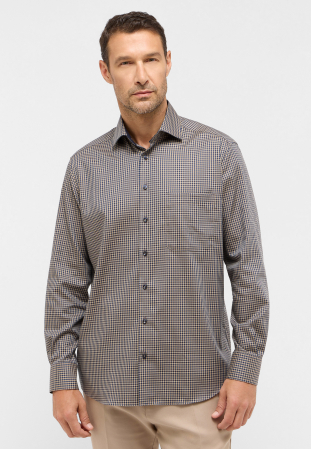 Comfort Fit - Camasa carouri, comfort fit, pentru barbati, 100% bumbac, maneca lunga, model  4201/27 E15K Eterna