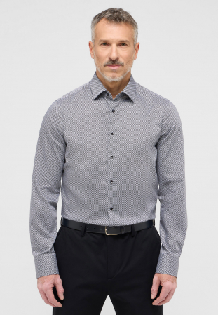 Modern Fit - Camasa gri, modern fit, pentru barbati, 100% bumbac, maneca lunga, model 4220/35 X181 Eterna