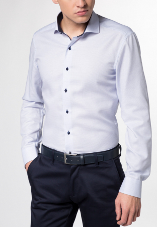 Slim Fit - Camasa carouri fine, slim fit, pentru barbati, 100% bumbac, maneca lunga, model 4671/11 F142 Eterna