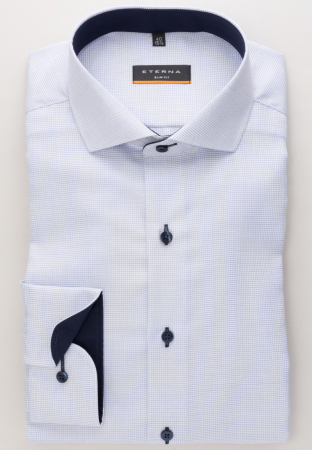 Camasa carouri fine, slim fit, pentru barbati, 100% bumbac, maneca lunga, model 4671/11 F142 Eterna [3]