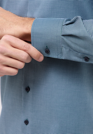 Camasa turquaz, modern fit, pentru barbati, 100% bumbac, maneca lunga, model 8038/48 X18K Eterna [2]