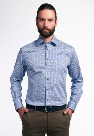 Camasa imprimata, modern fit, pentru barbati, 100% bumbac, maneca lunga, model 8043/14 X19P Eterna [0]