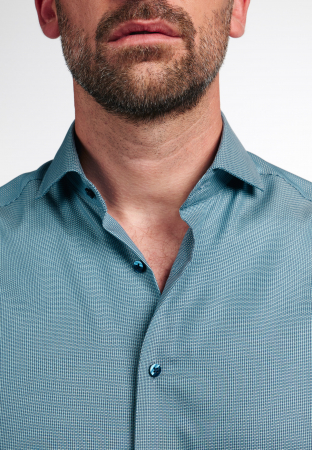 Camasa turquaz, modern fit, pentru barbati, 100% bumbac, maneca lunga, model 8117/67 X17V Eterna [1]