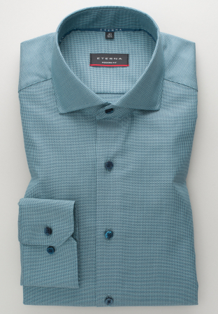 Camasa turquaz, modern fit, pentru barbati, 100% bumbac, maneca lunga, model 8117/67 X17V Eterna [5]