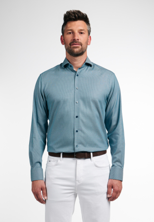Camasa turquaz, modern fit, pentru barbati, 100% bumbac, maneca lunga, model 8117/67 X17V Eterna [0]
