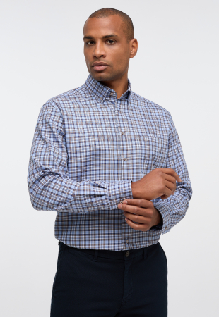 Camasa albastra, modern fit, pentru barbati, 100% bumbac, maneca lunga, model 8152/12 X18U Eterna [0]