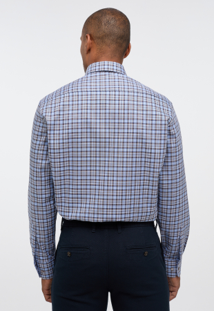 Camasa albastra, modern fit, pentru barbati, 100% bumbac, maneca lunga, model 8152/12 X18U Eterna [2]