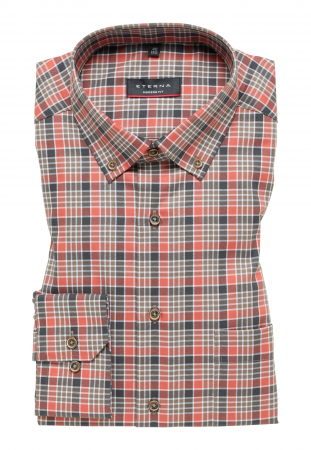 Camasa carouri, modern fit, pentru barbati, 100% bumbac, maneca lunga, model  8185/82 X18U Eterna [5]