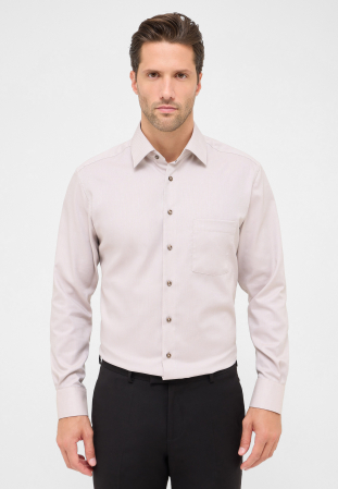 Modern Fit - Camasa bej, modern fit, pentru barbati, 100% bumbac, maneca lunga, model 8464/21 X181 Eterna