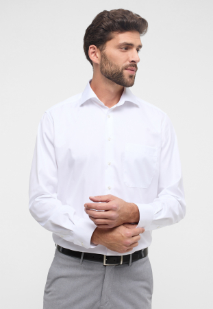 Comfort Fit - Camasa COVER alba, comfort fit, pentru barbati, 100% bumbac, maneca lunga, model 8817/00 E19K Eterna