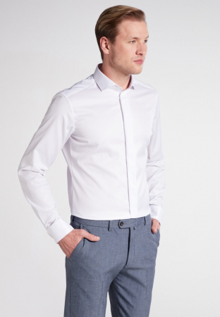 Slim Fit - Camasa COVER GALA  alba, slim fit, pentru barbati, 100% bumbac, maneca lunga, model 8817/00 F392 Eterna