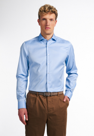 Slim Fit - Camasa COVER bleu, slim fit, pentru barbati, 100% bumbac, maneca lunga, model 8817/10 F182 Eterna