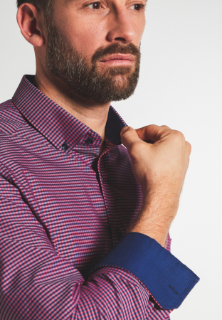 Camasa caro, modern fit, pentru barbati, 100% bumbac, maneca lunga, model 8917/58 X143 Eterna [1]