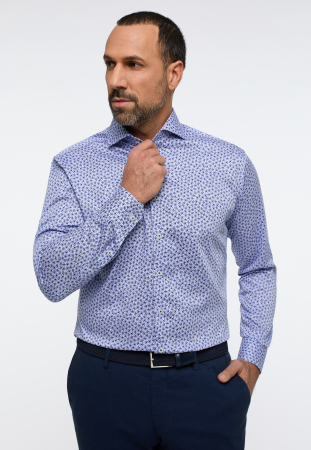 Modern Fit - Camasa imprimeu, modern fit, pentru barbati, 100% bumbac, maneca lunga, model  4107/12 X17V Eterna