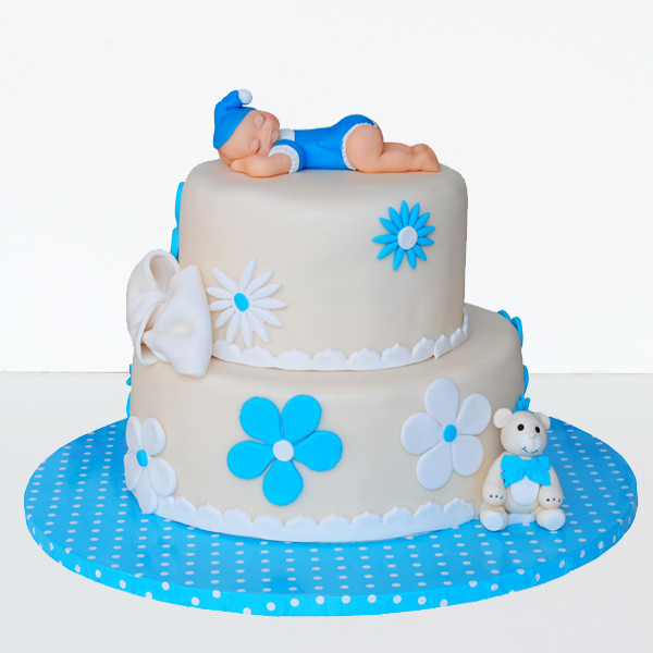 Tort botez cu bebelus albastru [1]