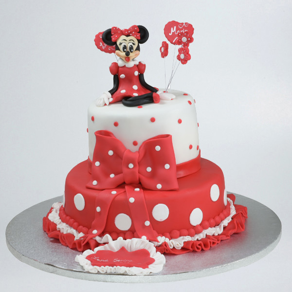 Tort botez Minnie Mouse cu inimioare [1]