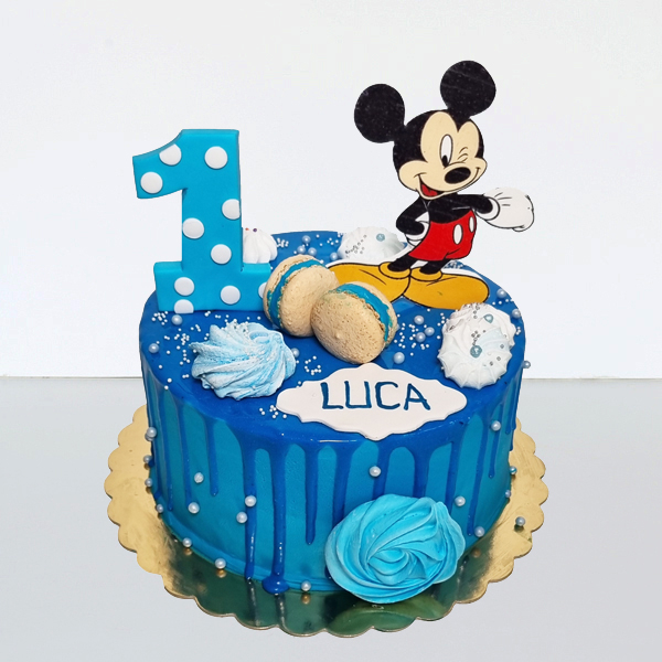 Tort cu Mickey Mouse in frosting si cifra 1 [1]