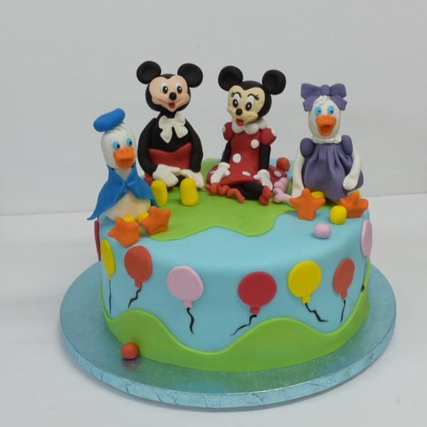 Tort cu Mickey, Minnie, Donald, Daisy si balonase [1]