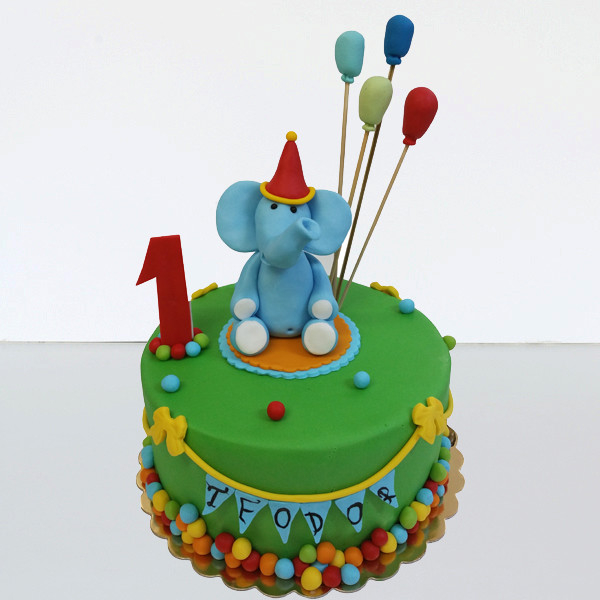 Tort Elefantel cu cifra 1 si balonase [1]