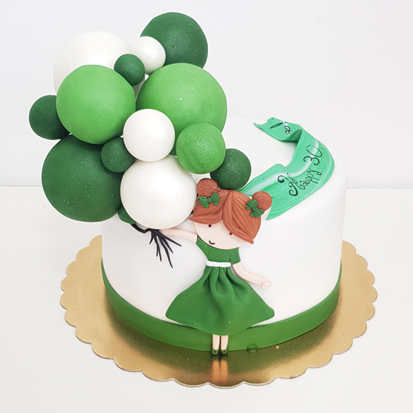 Tort fetita cu baloane verzi [1]