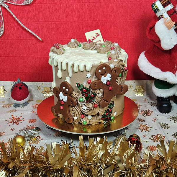 Tort in frosting Craciun cu decoratiuni vesele nr 2 [2]