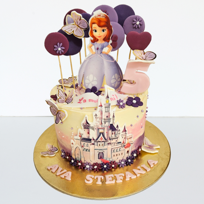 Tort in frosting Sofia si castel [1]