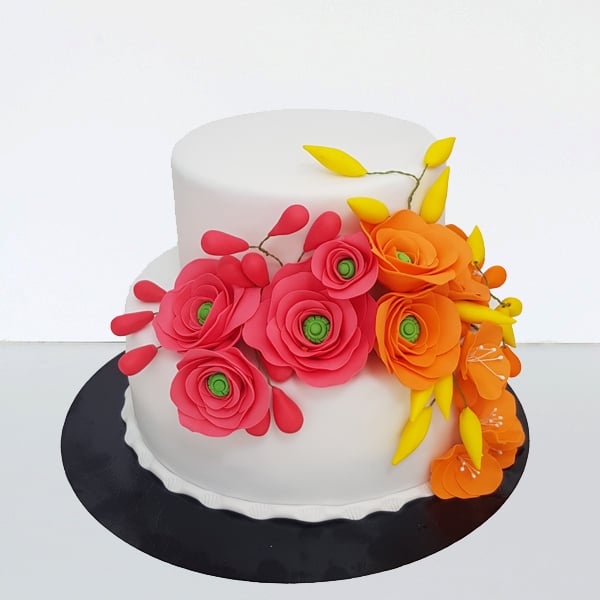 Tort nunta cu flori ranunculus [1]