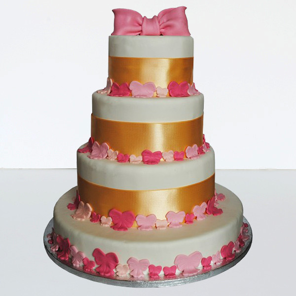 Tort nunta cu fluturasi roz [1]