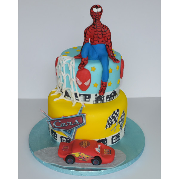 Tort Spiderman pe etaj si masinuta [1]
