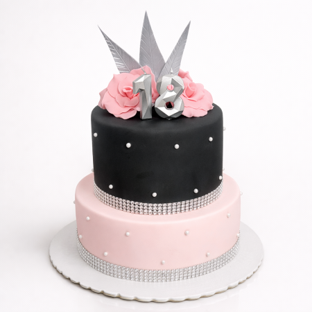 Torturi pentru pasiuni - Tort majorat roz negru