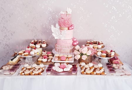 Candy bar - Candy bar botez pe roz ai alb