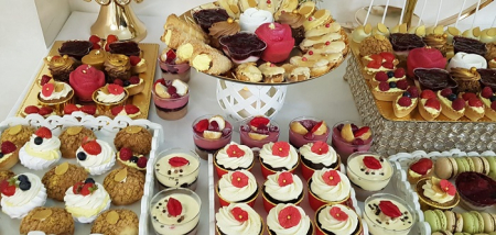 Candy bar de nunta Bordo si Alb [1]