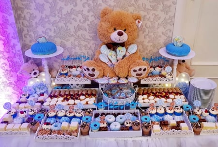 Candy bar - Candy Bar botez cu ursulet si balon de aer cald