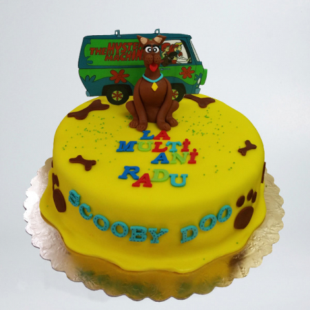 Torturi in pasta de zahar pentru baietei - Scooby Doo cu masina misterelor
