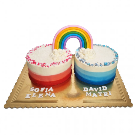 Torturi in frosting- crema pentru baieti - Tort pentru gemeni in frosting