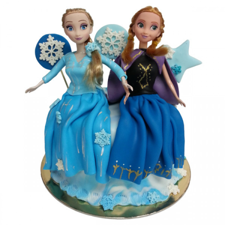 Torturi - Tort Ana si Elsa cu papusele
