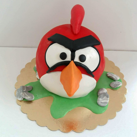 Torturi in pasta de zahar pentru fetite - Tort Angry Birds mare