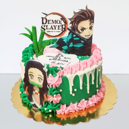 Torturi in frosting- crema pentru baieti - Tort in frosting cu Demon Slayer