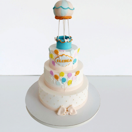 Torturi - Tort botez cu balon de aer cald