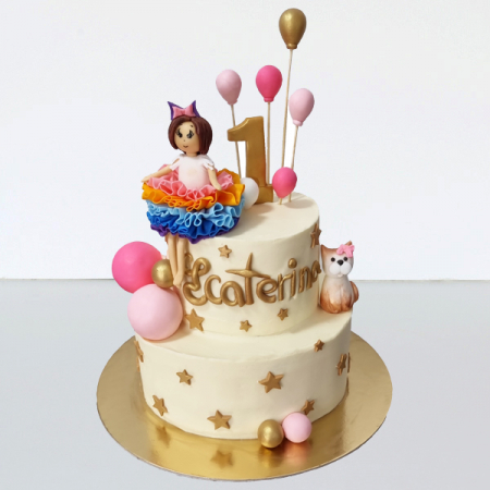 Torturi in frosting- crema - Tort in frosting cu etaj, Ecaterina
